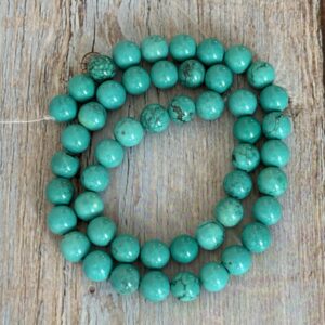 Perles 8 mm turquoise verte stabilisée – pierre naturelle pour création de bijoux