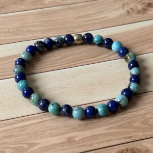 Bracelet équilibre émotionnel opale bleue lapis lazuli