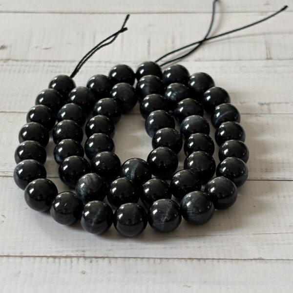 Perles rondes œil de faucon 8 mm pour bracelets et colliers fait main
