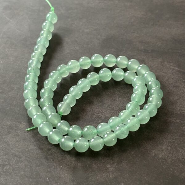 Perles 6 mm aventurine verte pour création de bracelet et collier