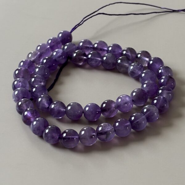 Perles améthyste 8 mm violettes, pierres naturelles pour méditation et lithothérapie