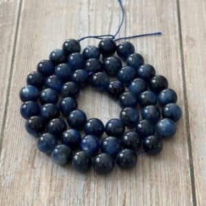 Fil de perles 8 mm cyanite bleu authentique lithothérapie