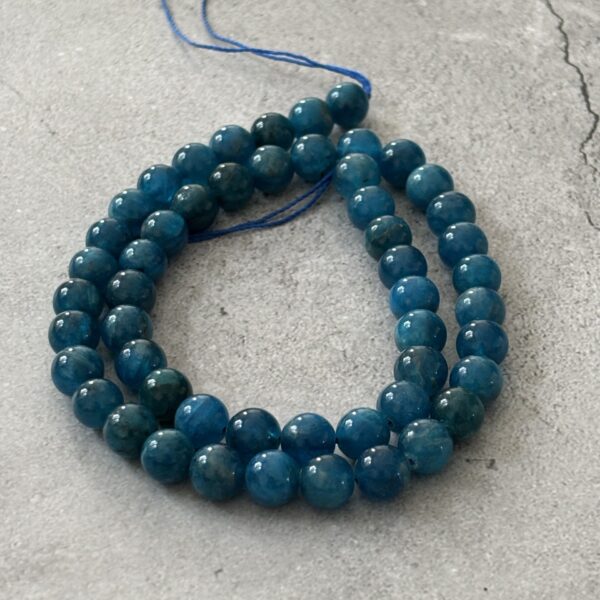 Perles 8 mm apatite authentique, gemme bleue pour bracelet
