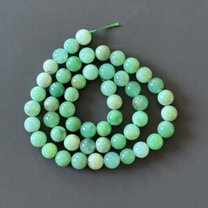 Lot de perles rondes chrysoprase 8 mm pour bracelet artisanal et énergie positive