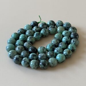 Perles gemmes jaspe africain 8 mm idéales pour bijoux faits main et ancrage