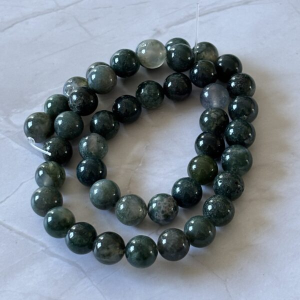 Perles gemmes agate mousse 8 mm favorisant équilibre émotionnel et sérénité