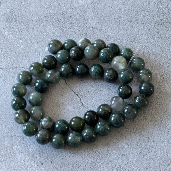Perles gemmes agate mousse 8 mm idéales pour artisanat créatif et bijoux personnalisés