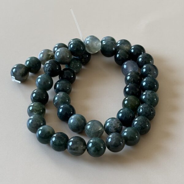Perles rondes 8 mm agate mousse pour loisirs créatifs et accessoires uniques
