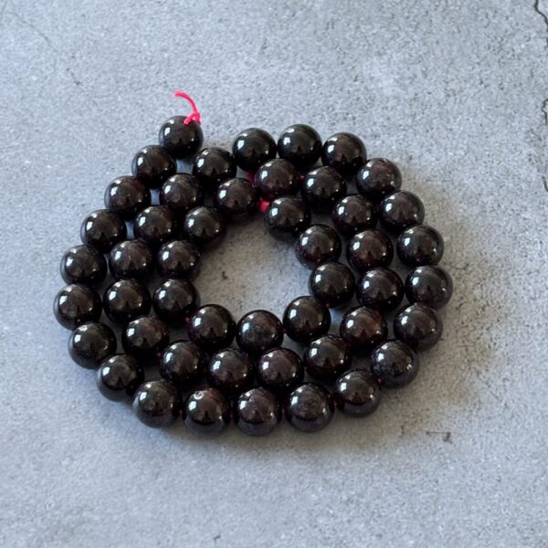 Lot de perles rondes grenat 8 mm pour bracelet lithothérapie et artisanat