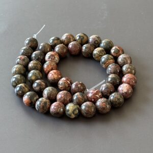 Perles 8 mm jaspe léopard pour créations de bijoux favorisant équilibre et harmonie