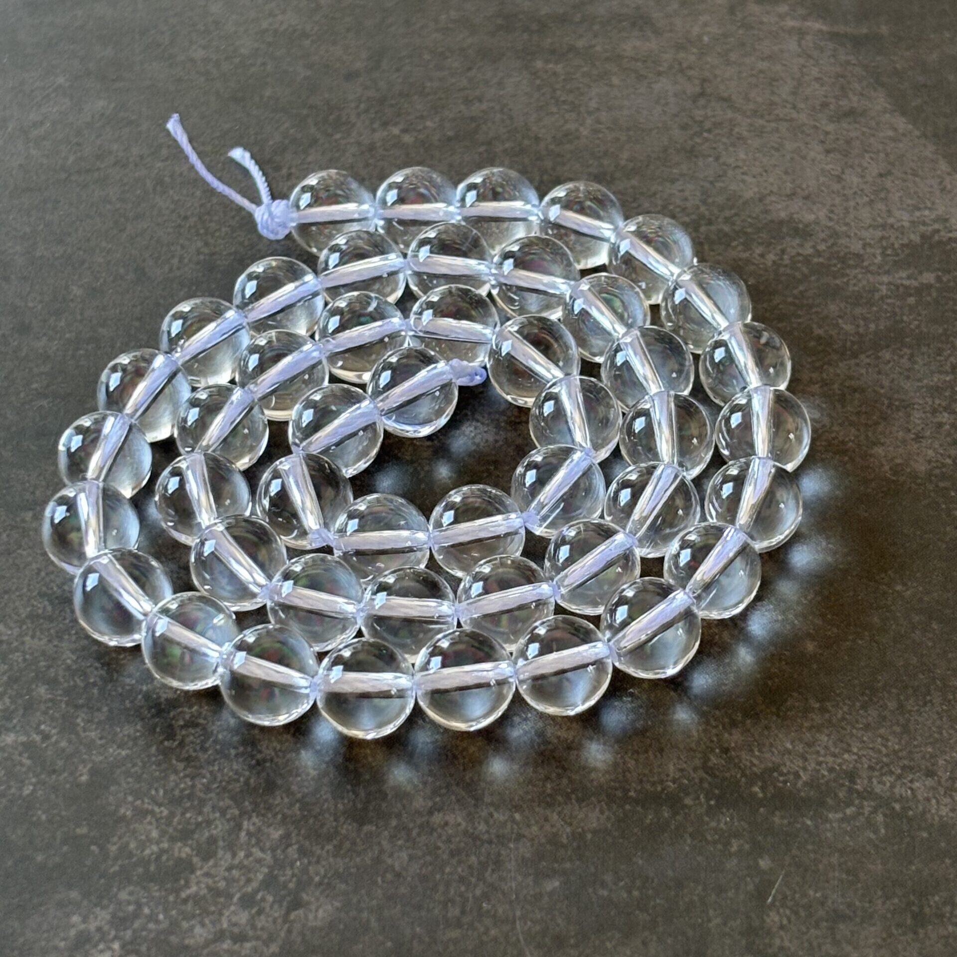 Perles 8 mm cristal de roche pour clarté mentale et énergie positive