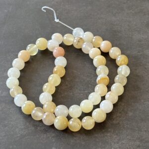 Perles 8 mm jade jaune naturelles pour créations de bijoux artisanaux