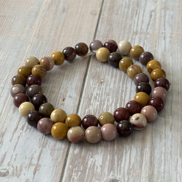 Perles rondes 8 mm jaspe mokaite pour bracelet artisanal et collier original