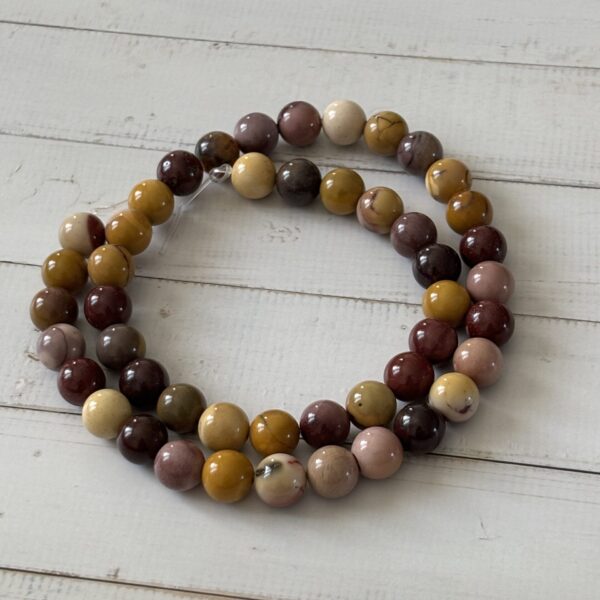 Perles 8 mm jaspe mokaite pour bijoux artisanaux apportant énergie et équilibre
