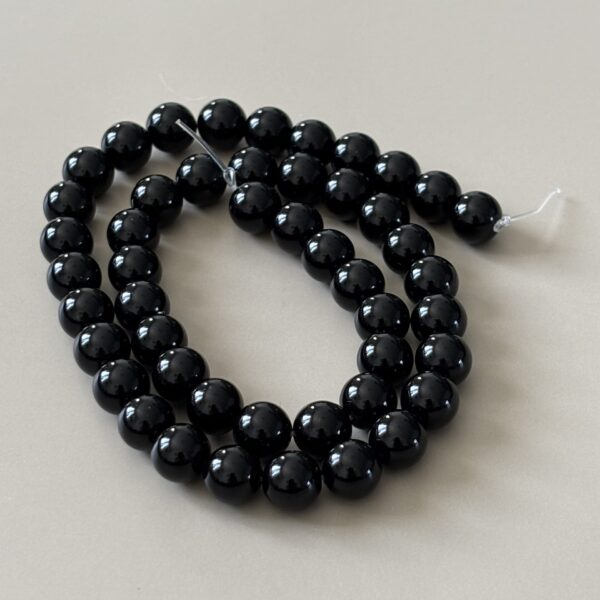 Lot de perles agate noire 8 mm idéales pour force et sécurité