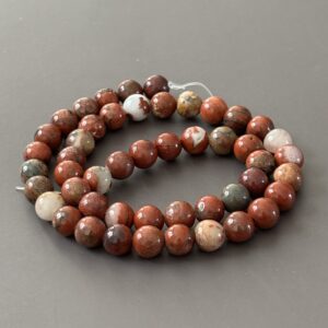 Perles gemmes jaspe bréchique 8 mm pour bijoux personnalisés et originaux