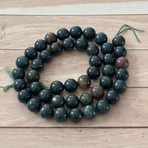 Perles naturelles 8 mm jaspe sanguin pour protection énergétique