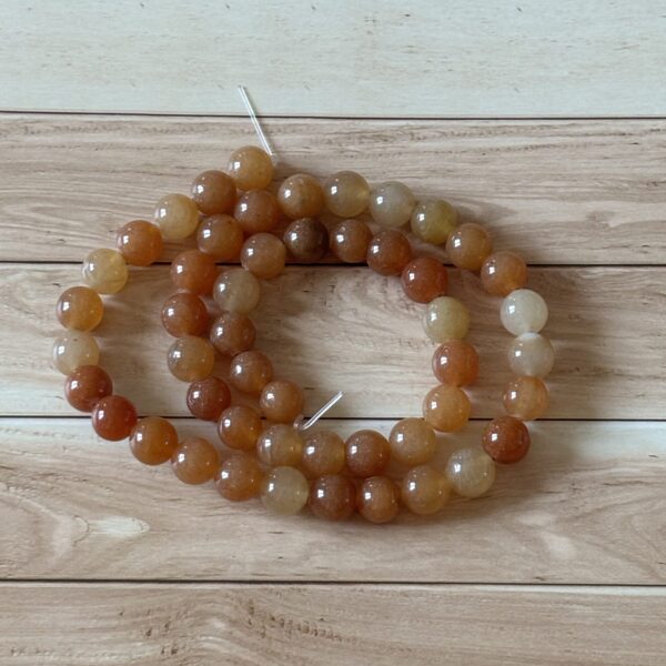 Perles 8 mm aventurine orange idéales pour artisanat créatif et accessoires uniques