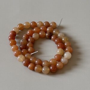 Perles gemmes aventurine orange 8 mm pour équilibre émotionnel et optimisme
