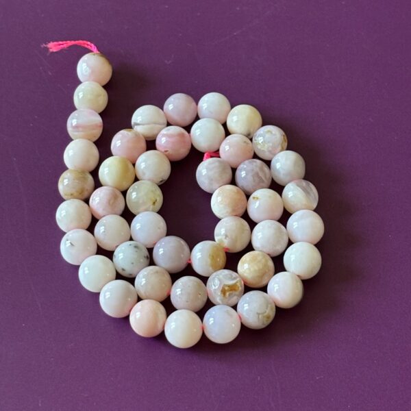 Perles naturelles 8 mm opale rose pour artisanat créatif et DIY aux énergies douces