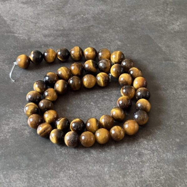 Perles rondes 8 mm œil de tigre pour bracelet artisanal et collier énergétique
