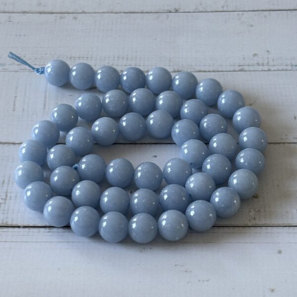 Perles gemmes angélite 8 mm idéales pour bracelet, collier ou boucles DIY