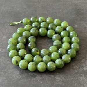 Perles gemmes jade néphrite 8 mm idéales pour bracelet, collier ou boucles DIY