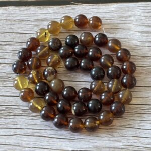 Perles 8 mm ambre pour bijoux faits main et énergie positive naturelle
