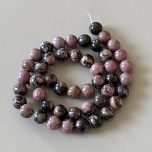 Lot de perles rondes rhodonite 8 mm pour fournitures bijoux et artisanat