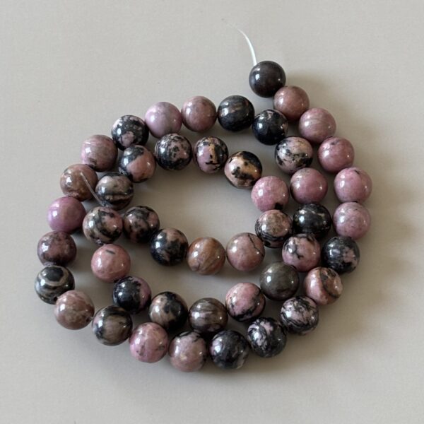 Lot de perles rondes rhodonite 8 mm pour fournitures bijoux et artisanat