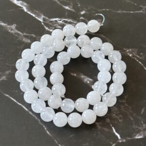 Perles 8 mm jade blanc pour bijoux faits main et créations personnalisées