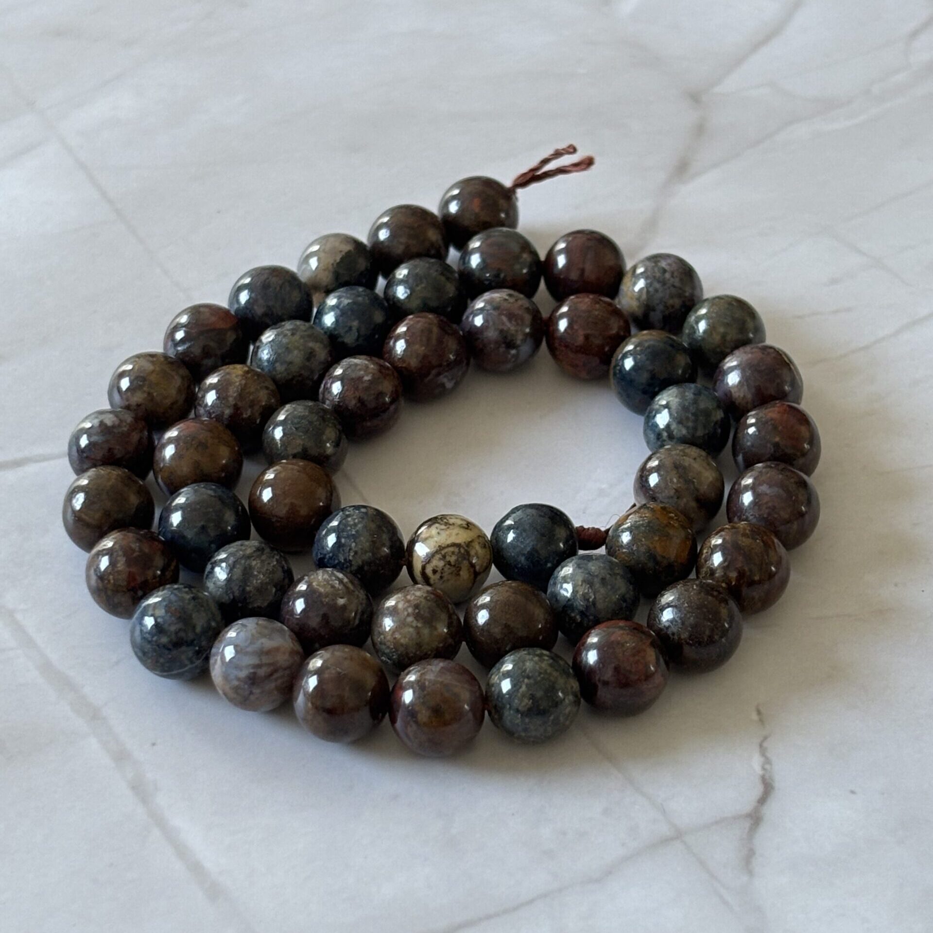 Perles 8 mm pietersite naturelles pour créations de bijoux artisanaux et originaux