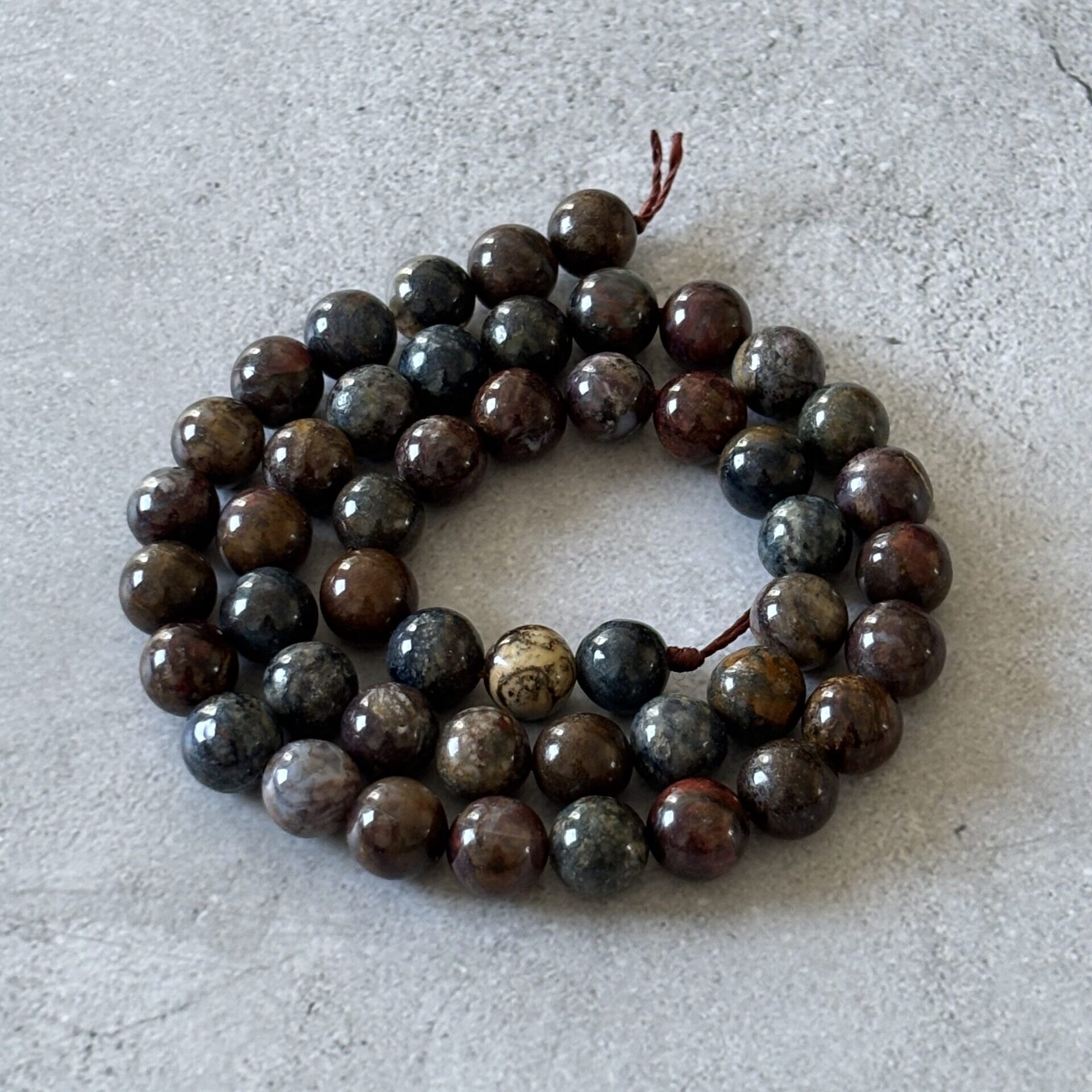 Perles 8 mm pietersite pour force intérieure et transformation spirituelle