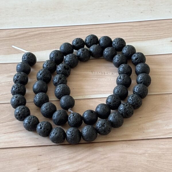 Perles gemmes pierre de lave 8 mm pour accessoires faits main