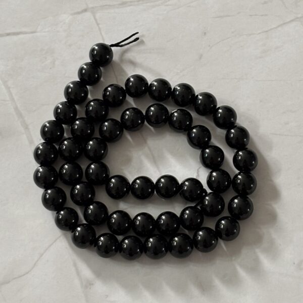 Perles 8 mm tourmaline noire naturelles pour bijoux de protection faits main