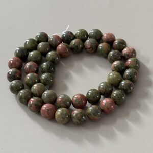 Lot de perles naturelles unakite 8 mm pour artisanat et bien-être
