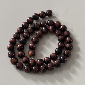 Perles gemmes œil de taureau 8 mm pour confiance et vitalité