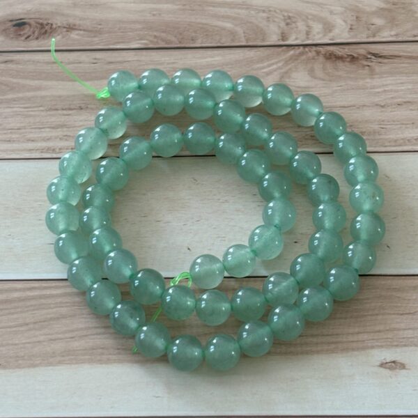 Perles rondes 6 mm en aventurine verte, pierre semi-précieuse apaisante