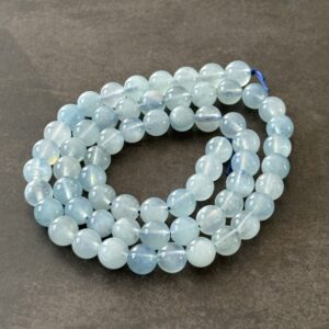 perles rondes 6 mm en aigue-marine pierre semi précieuse pour bijoux faits main