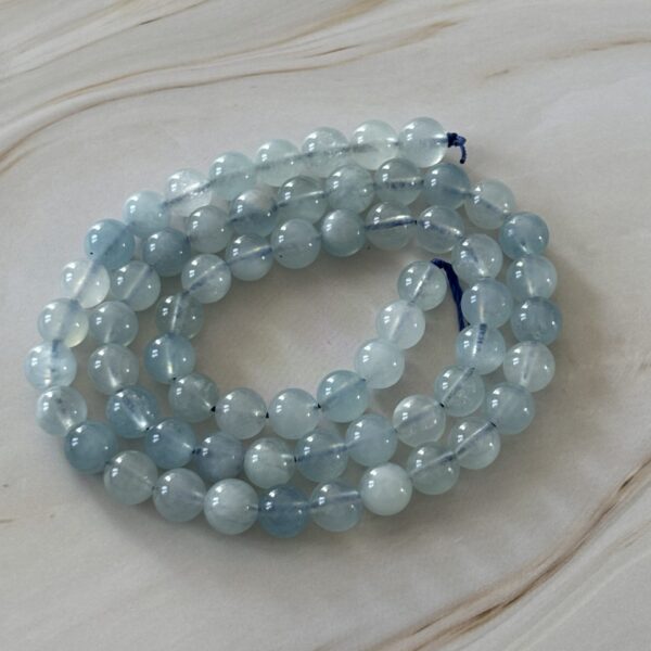 perles 6 mm aigue-marine naturelles pour confection de bracelet artisanal