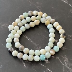 Perles amazonite du Brésil 6 mm pour collier, bracelet et boucles d’oreilles DIY