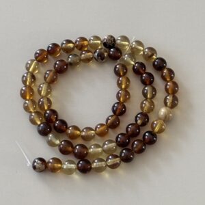 Perles rondes 6 mm ambre naturel pour bracelet énergétique