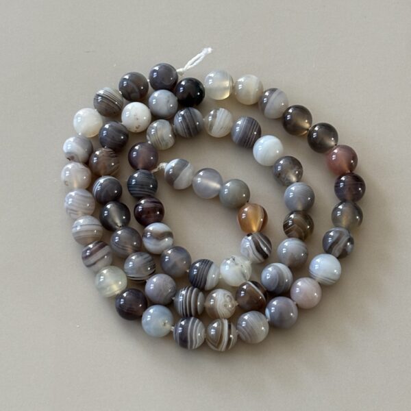 Perles naturelles agate du Botswana 6 mm pour bijoux DIY