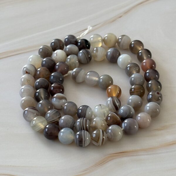 Agate du Botswana perles 6 mm pour artisanat créatif
