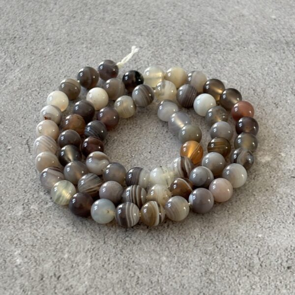 Agate du Botswana perles 6 mm pour artisanat créatif
