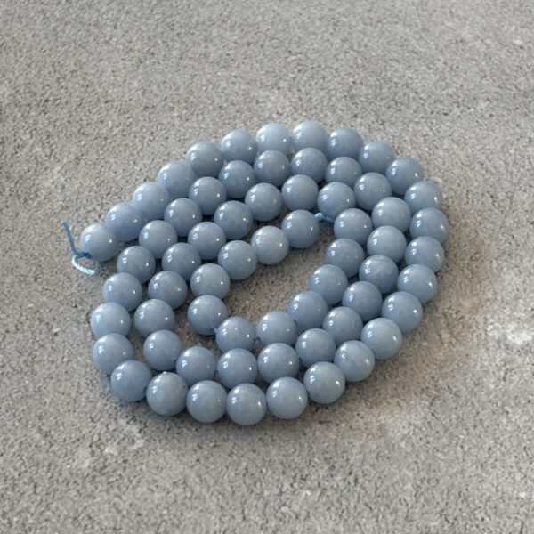 Perles angélite 6 mm pierre naturelle pour lithothérapie et DIY