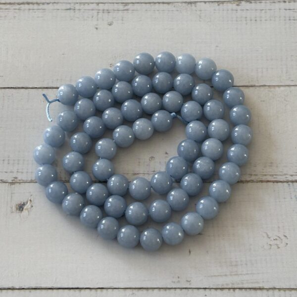 Perles rondes 6 mm en angélite bleue pour bijoux DIY