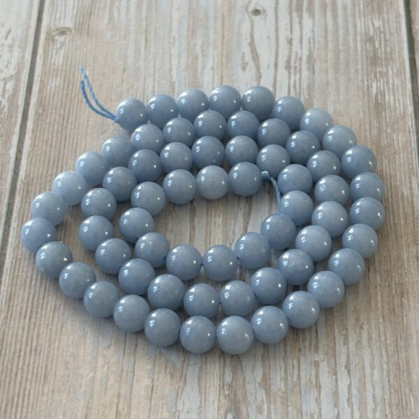 Perles angélite 6 mm naturelles pour créations artisanales