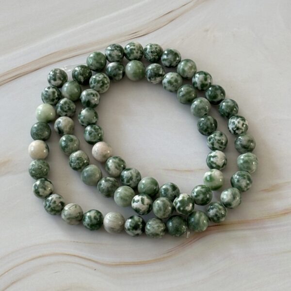 Perles agate arbre 6 mm naturelles pour création de bijoux