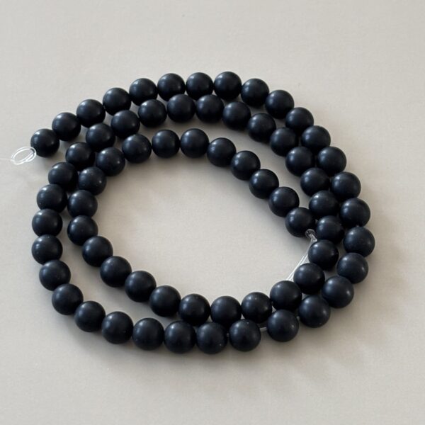 Perles rondes 6 mm agate noire mate, idéales pour bijoux modernes et lithothérapie